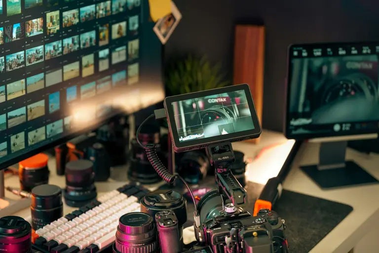 Professional 6K and 8K cinema camera rig with calibrated monitor for future-proof brand video production - GoodAV Kigali