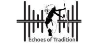 Echoes of Tradition logo featuring a silhouette of a person with a spear against an audio sound wave graphic.