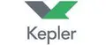 Kepler logo featuring a green and gray geometric arrow icon above the brand name in gray text.