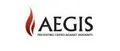 AEGIS Trust logo with a red flame icon and the tagline Preventing Crimes Against Humanity.