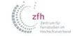 ZFH Zentrum für Fernstudien im Hochschulverbund logo with concentric grey dotted circles and maroon text.
