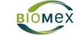 Biomex logo in green and teal with curved swoosh elements symbolizing life sciences and biotechnology.