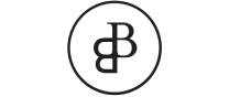 Minimalist black circular logo featuring two interlocking letter B's on a white background.